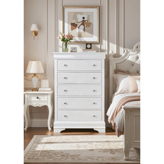 Sunvega Crystal Embellished Contemporary Textured Drawer Chest with Tapered Legs