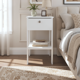 Sunvega Modern Wenge Nightstand with One Drawer and Open Shelf for Bedroom