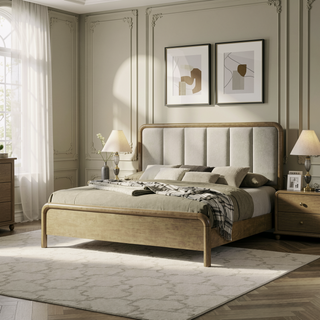 Sunvega Tully Nutmeg Five-Drawer Chest with Modern Wood Finish and Metal Glides