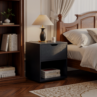 Sunvega 50x40x60 cm Nightstand End Table with Spacious Sliding Drawer