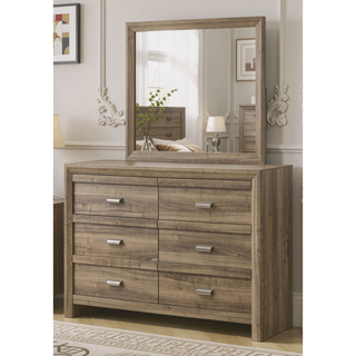 Sunvega Contemporary Light Brown Wood Nightstand with Two Storage Drawers