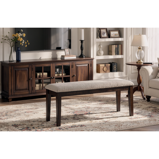 Sunvega Solid Wood Upholstered Bench with Memory Foam Topper for Hallway or Bedroom