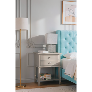 Sunvega Elegant Contemporary Nightstand with Open Shelf for Compact Storage