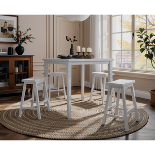 Sunvega 5-Piece Counter Height Table Set with Four Stools and MDF Top