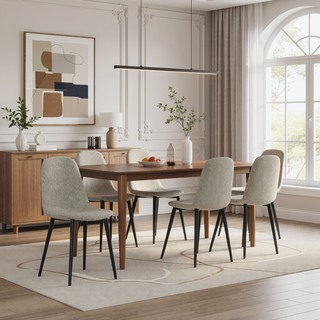 Sunvega Modern Velvet Upholstered Dining Chairs Set of 4 with Black Metal Legs