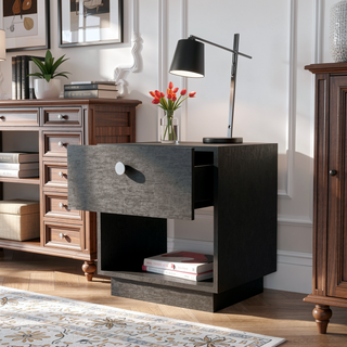 Sunvega Sumter 1 Drawer Nightstand with Large Storage Shelf and Big Top Surface