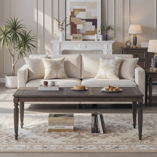 Sunvega Traditional Expandable Dining Table with Leaf in Chocolate Finish