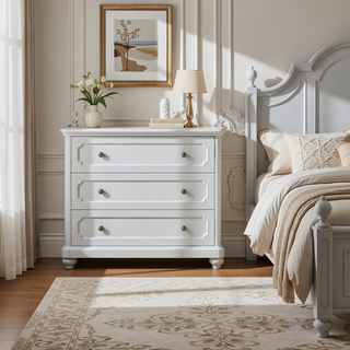 Sunvega Coastal Farmhouse Gray 10-Drawer Dresser for Easy Home Assembly