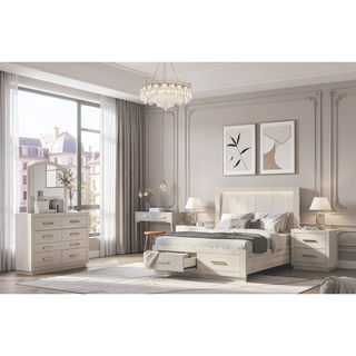 Sunvega Transitional Light Gray Chest with Metal Side Glides and English Dovetail Drawers