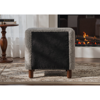 Sunvega Beige Fabric Nightstand with Two 10 by 13 by 5 Inch Storage Drawers