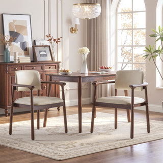 Sunvega Rubber Wood Dining Chairs with Comfortable PU Foam Seat for Home & Kitchen