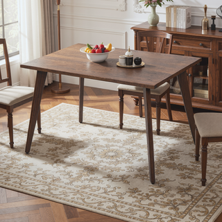Sunvega Solid Red Oak Wood Bench with Tapered Legs for Dining and Entryway