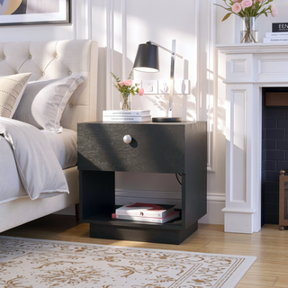 Sunvega Sumter 1 Drawer Nightstand with Large Storage Shelf and Big Top Surface