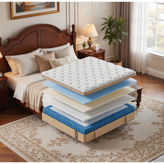 Sunvega 12 Inch Queen Gel Memory Foam Hybrid Mattress with Pocket Springs for Support