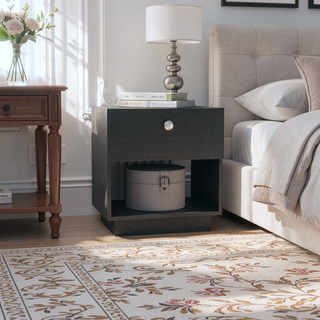 Sunvega White Nightstand with Convenient Drawer and Open Lower Shelf for Bedroom