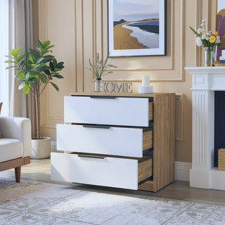 Sunvega Superior Top Light Gray Dresser with 3 Large Storage Drawers