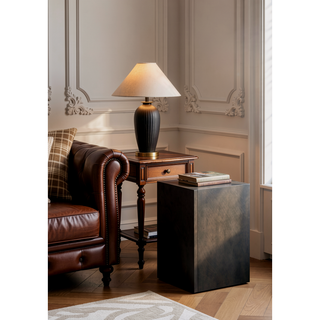 Sunvega Gray Oak Nightstand with Two Spacious Drawers and Tray for Bedroom