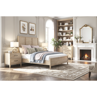 Sunvega Light Brown Finish Contemporary Style 2-Drawer Bedside Table with Ball Bearing Glides