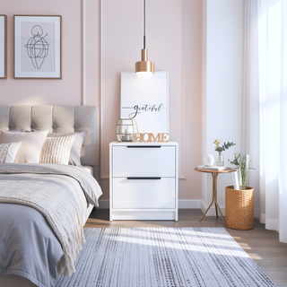 Sunvega Modern Nightstand with Two Drawers and Beautiful Finish