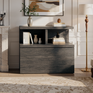 Sunvega Blue Floating Nightstand With Drawer And Shelves For Storage And Decor