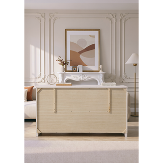 Sunvega Modern Dresser with Six Spacious Drawers and Built-in Jewelry Organizers