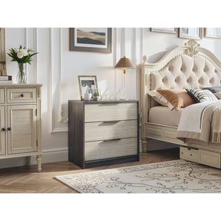 Sunvega Three Drawer Rectangle Dresser in Wenge and Light Oak Finish