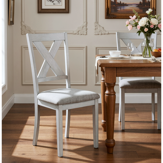 Sunvega Farmhouse Style Rustic Finish Upholstered Cushion Seat Dining Bench