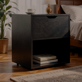 Sunvega 50x40x60 cm Nightstand End Table with Spacious Sliding Drawer