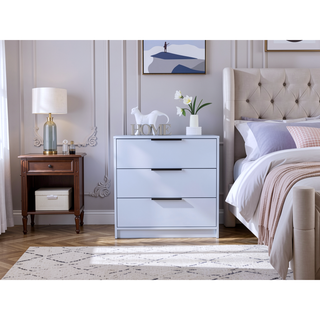 Sunvega Washington Three Drawer Dresser with Display Top for Bedroom Decor