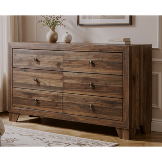 Sunvega Brown Cherry Finish Contemporary Fabric Panel Bed in One Box