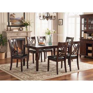 Sunvega Contemporary 7-Piece Dining Set with Rectangular Table and 6 Chairs