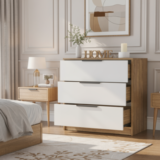 Sunvega Maryland Three Drawer Dresser with Superior Top in Black Wengue Pine Finish
