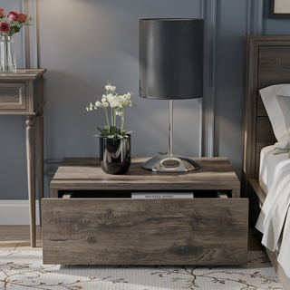 Sunvega Wall Mounted Nightstand with Spacious Surface and Generous Drawer
