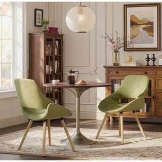 Sunvega Handcrafted Walnut Mango Wood Round Dining Table for 3