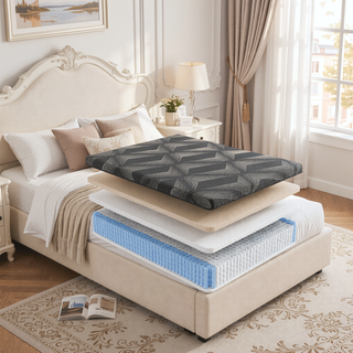 Sunvega Diamond Matrix Copper Cooling Hybrid Waterfall Top Mattress with Medium Feel
