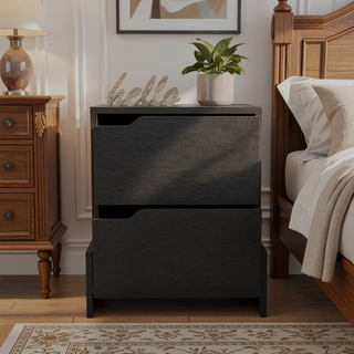 Sunvega Luss Nightstand with Two Spacious Drawers and Sleek Modern Design
