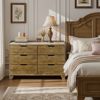 Sunvega Transitional Light Aspen Brown Nightstand with LED Light and USB Ports