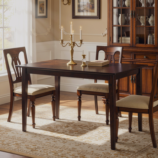 Sunvega Modern Cappuccino 5-Piece Dining Set with Rectangular Table and Four Chairs