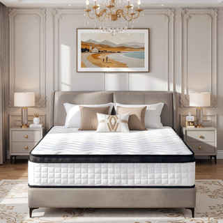 Sunvega King Size Hybrid Mattress with Memory Foam and Individually Wrapped Springs