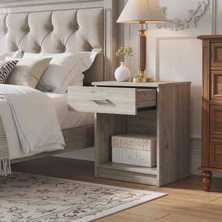 Sunvega Pictor Nightstand with One Drawer and Lower Shelf Superior Top