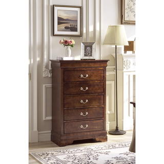 Sunvega Traditional Style Bedroom Chest with Carved Bases and Curved Mouldings