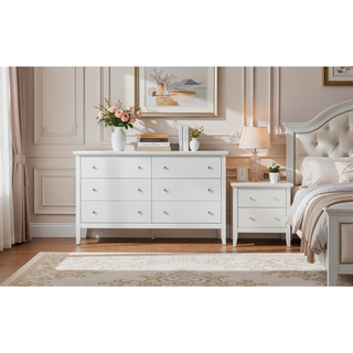 Sunvega Primo Silver Champagne Dresser with French Dovetail Drawers and Durable Print Finish