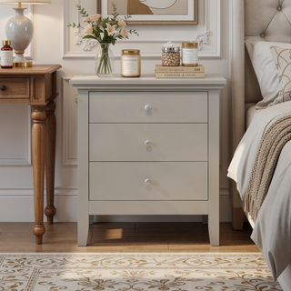 Sunvega Elegant Silver Champagne Nightstand with Durable Materials and Zero Assembly