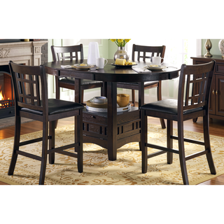 Sunvega Antique White and Rosy Brown Finish Counter Height Dining Table with Extension Leaf
