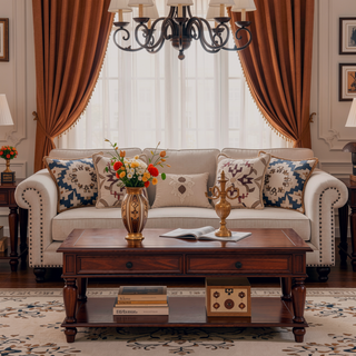 Sunvega Buffalo Leather Upholstered Bench with Plush Boucle Cushions and Solid Mango Wood