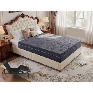 Sunvega Firm Comfort 8" Twin Size Gel-Infused Memory Foam Hybrid Mattress in Dark Gray