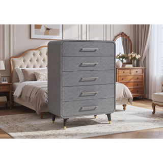 Sunvega 5 Drawer Chest with Felt Lined Top and Textured PU Finish