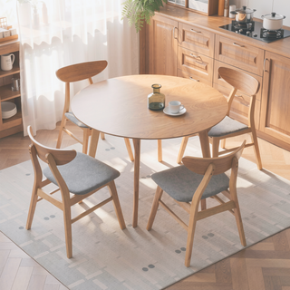 Sunvega 42 Inch Saving Place Dining Table with Wood Veneer Top for Kitchen Living Room