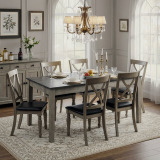 Sunvega Gray Fabric Upholstered 1pc Bench with Wood Frame for Dining Room