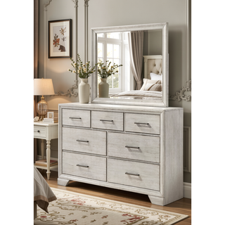 Sunvega Two Drawer Nightstand with Contemporary Style and Dark Wood Finish